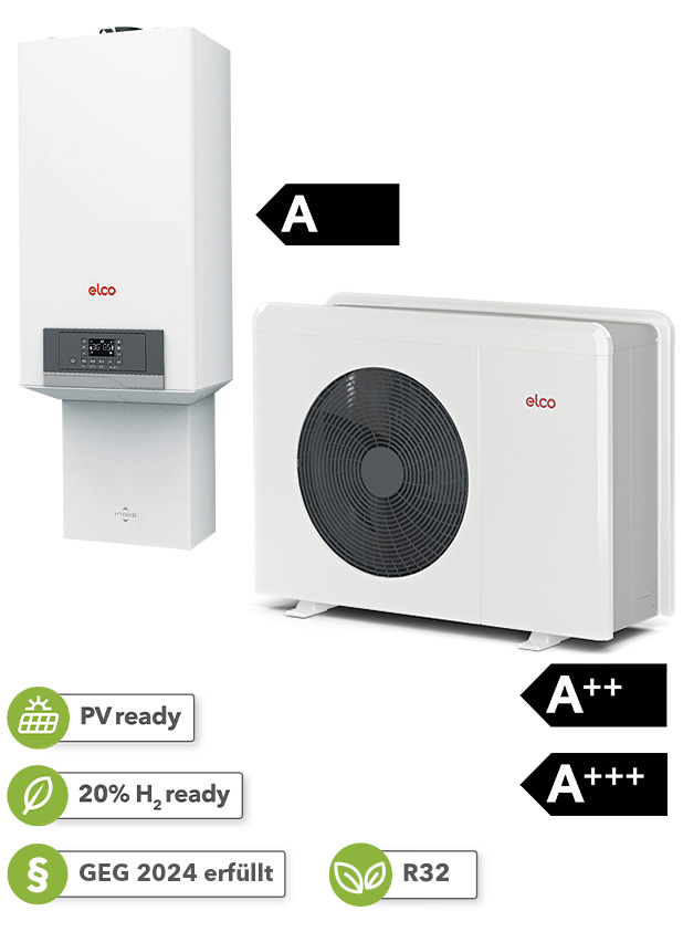 Wärmepumpen-Gas-Hybridsystem AEROTOP HYBRID.2 MINI ELCO